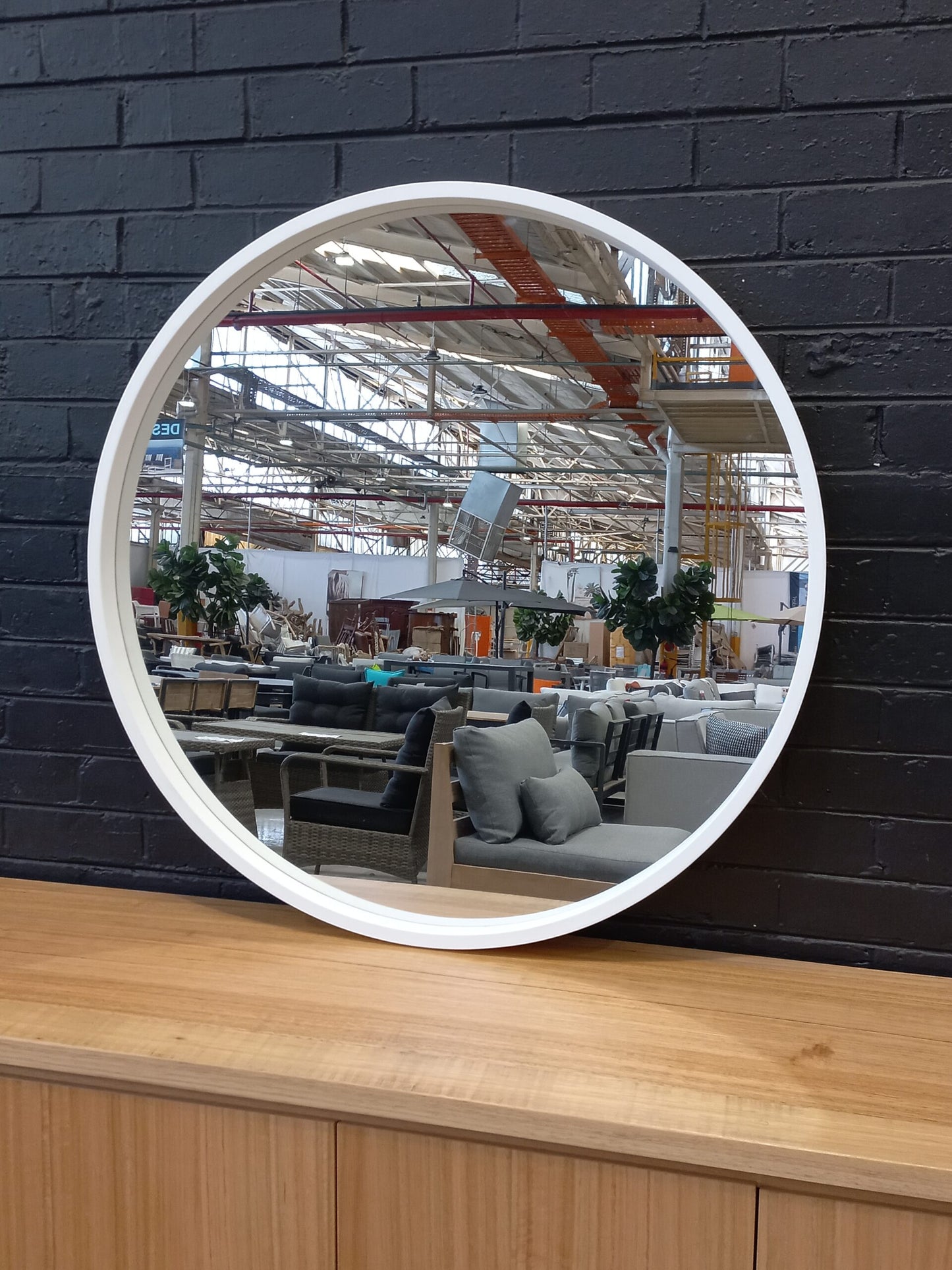 Mirror – JX Round White – 100cm