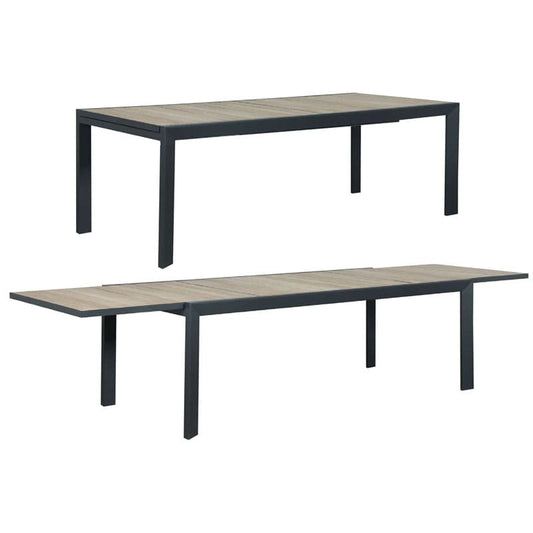 Eclipse Extension Dining Table – Timber Slat Gunmetal