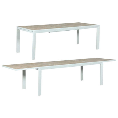 Eclipse Extension Dining Table – Timber Slat White