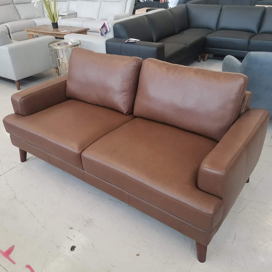 Ohio 2.5 seater Full Leather Chocolate