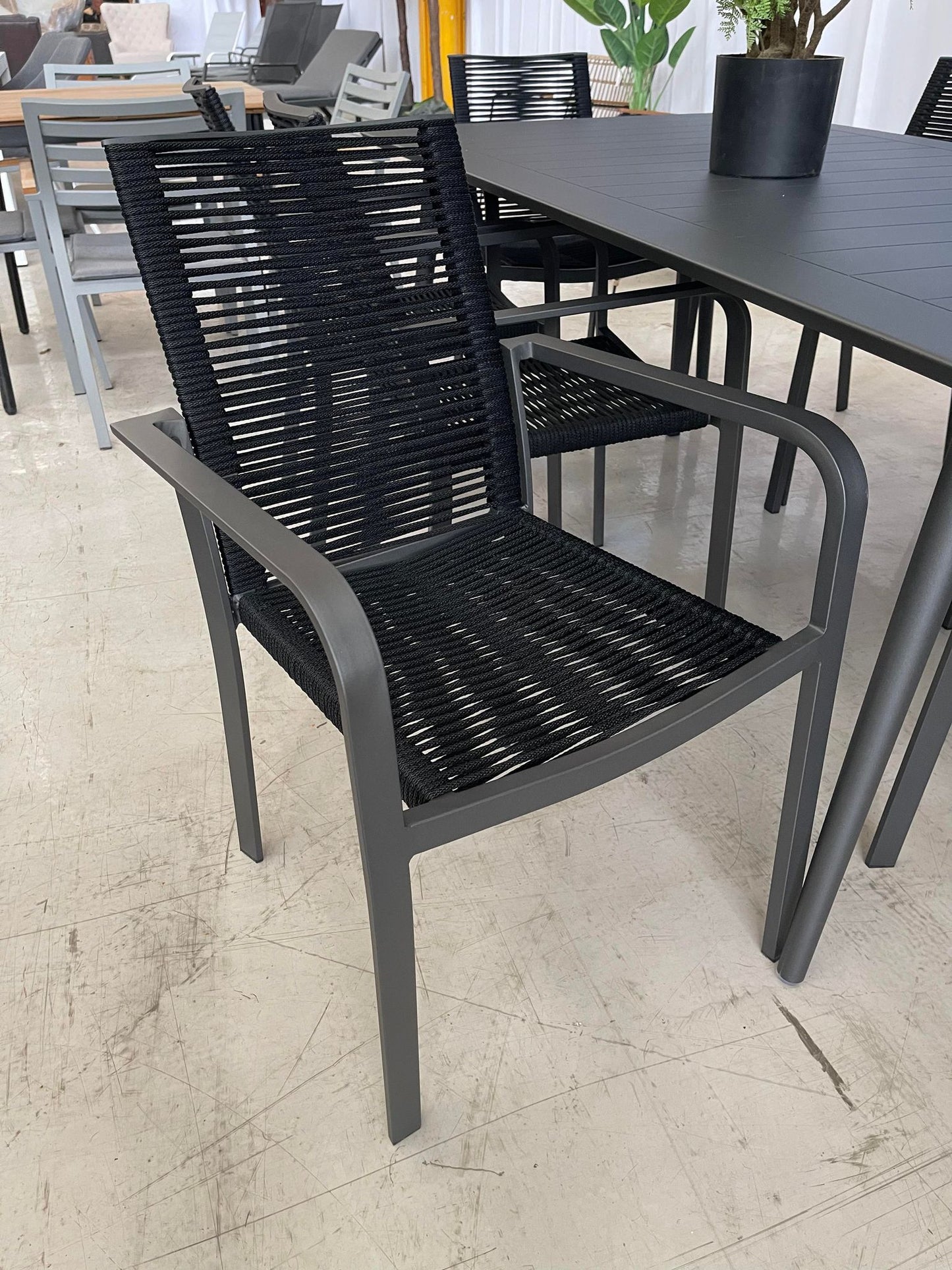 Fiesta 9 Pce Dining Setting w Kira Chairs *2400 – Charcoal