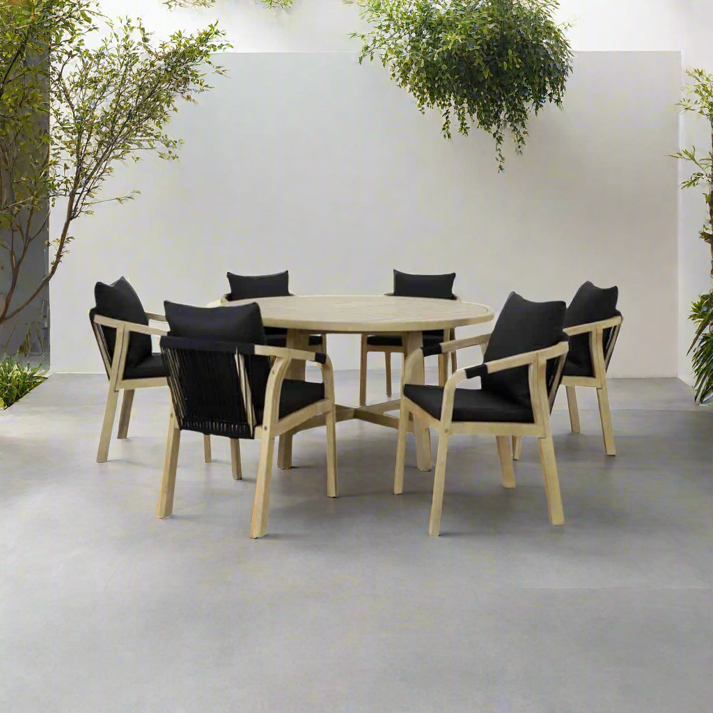 Dehaan 7 Pce Round Dining Setting *1500