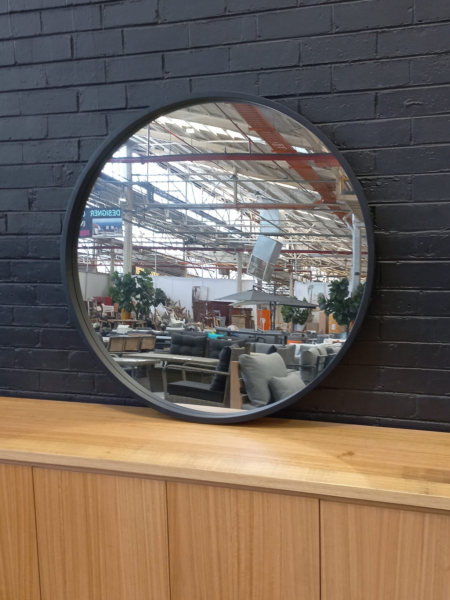 Mirror – JX Round Black – 110cm